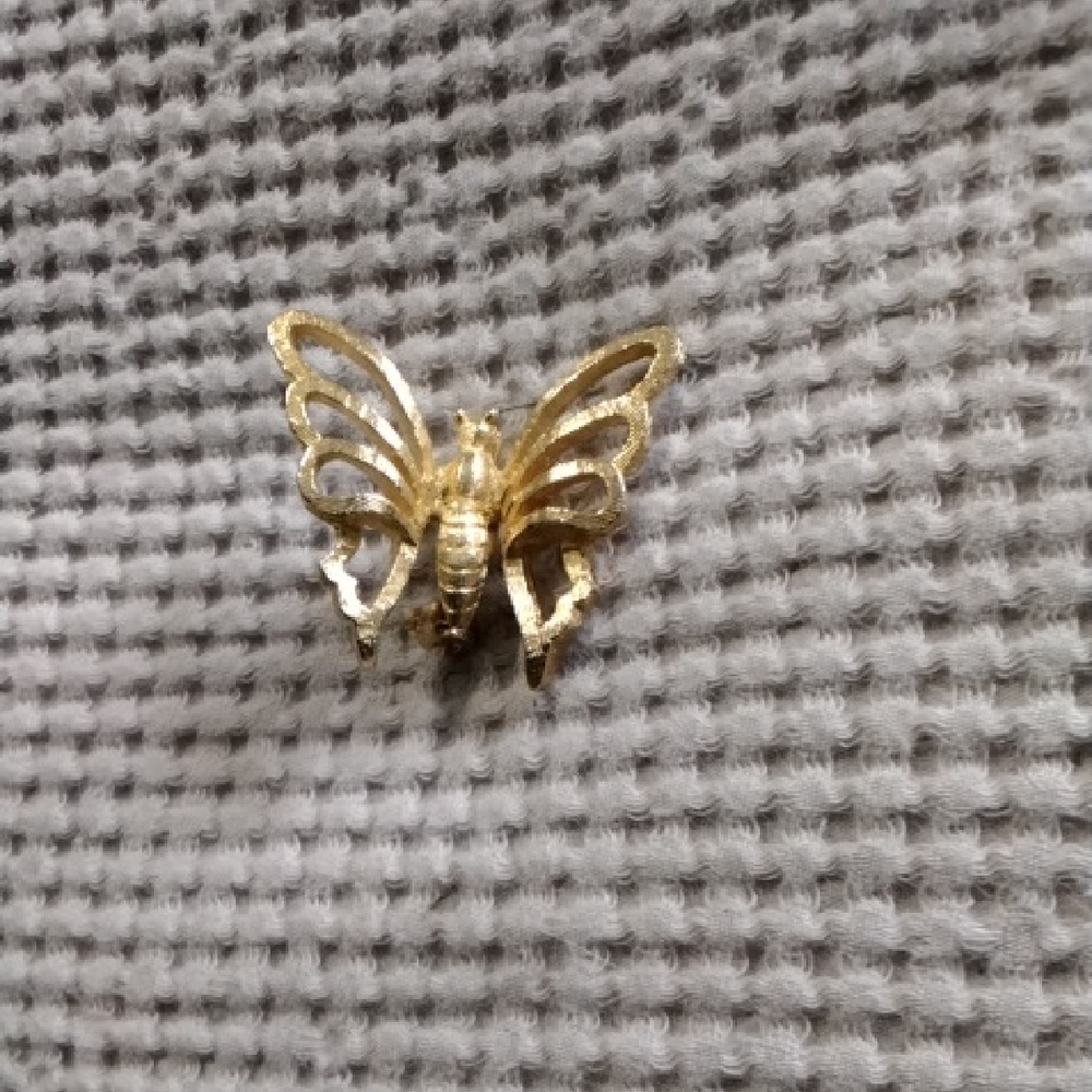 Gold Butterfly Brooch